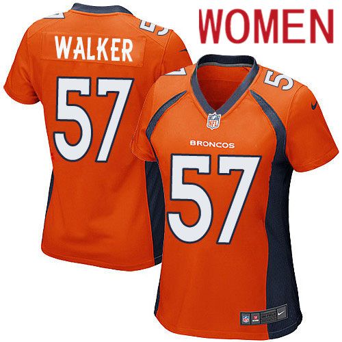 Women Denver Broncos #57 Demarcus Walker Nike Orange Game Player NFL Jersey
